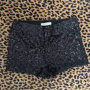 Black Sequin Shorts